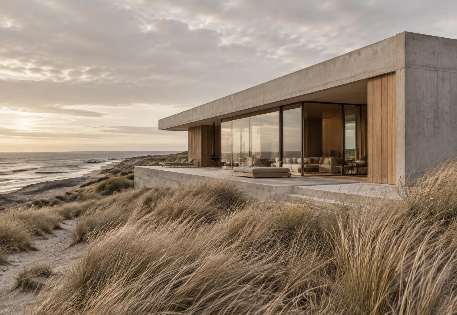 Arkitekturkoncept med moderne kysthus